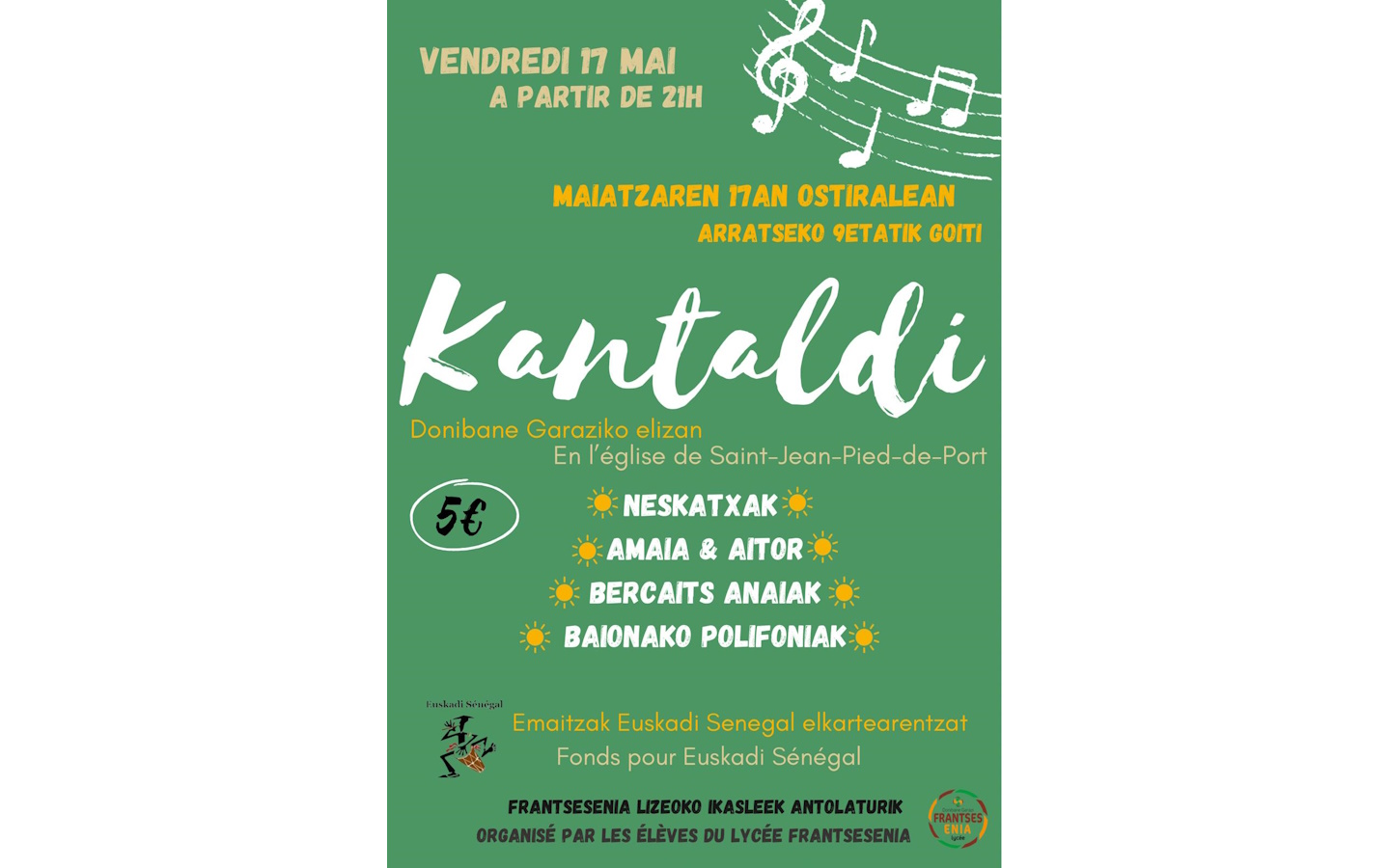 Concert de chants basques : kantaldi. Avec Nes ...