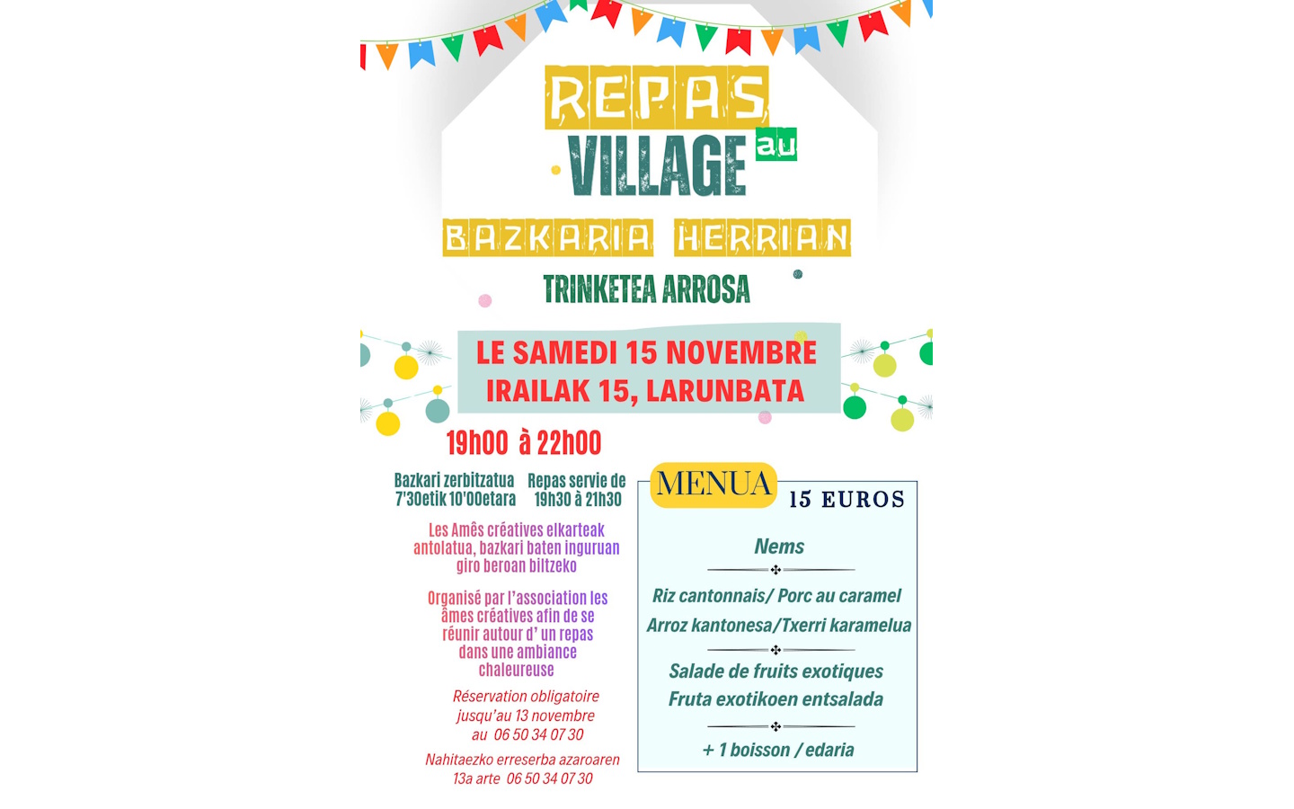 Refêtes du village : repas au village