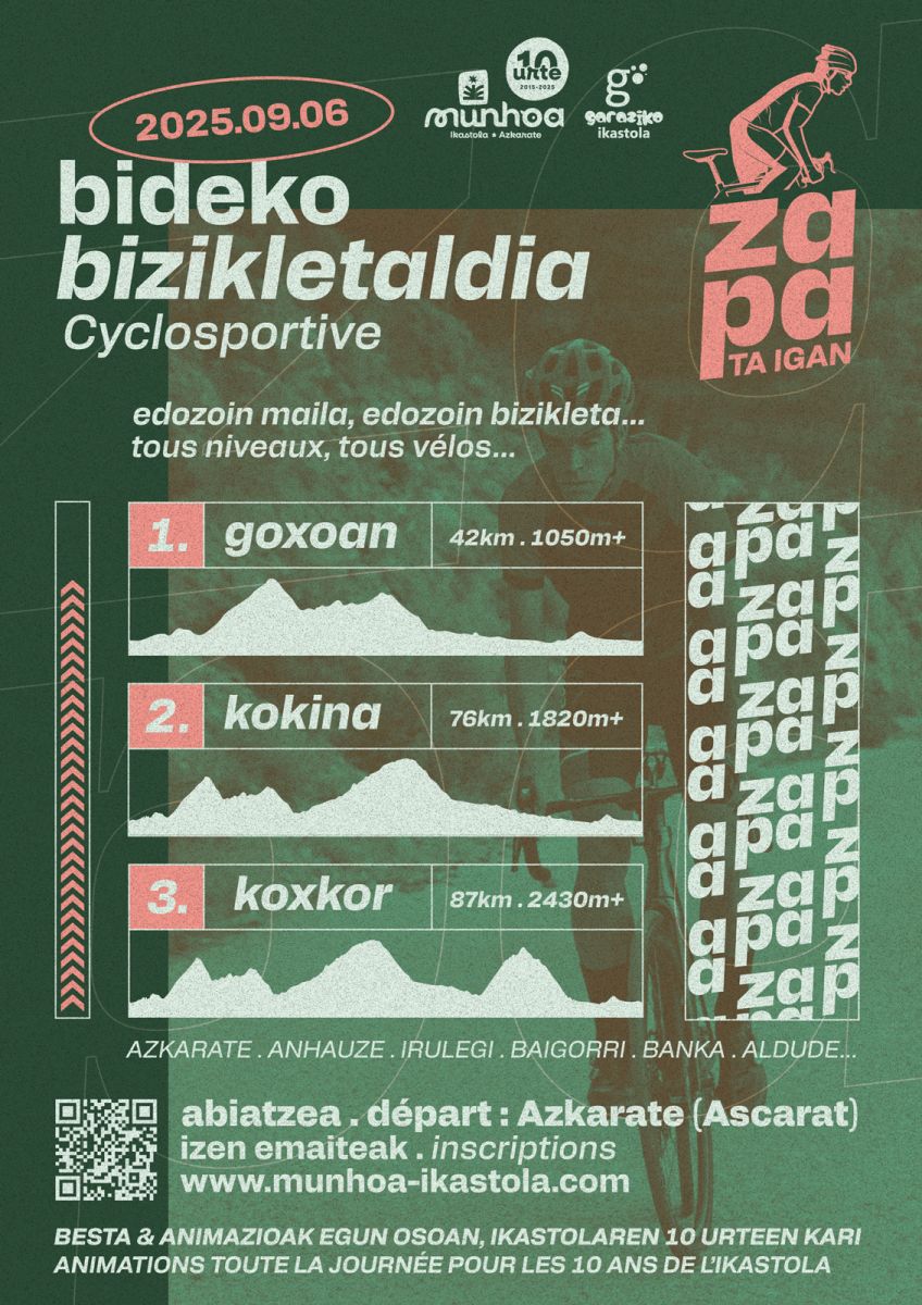 Zapa ta igan. Bideko bizikletaldia / Rando Cyc ...