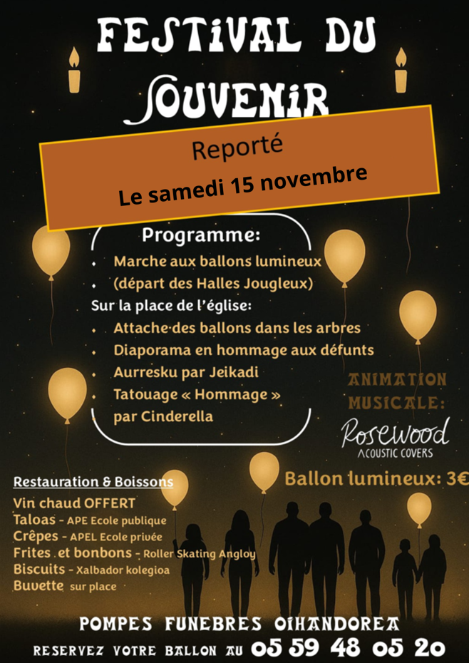 Festival du souvenir - Reporté au samedi 15 no ...