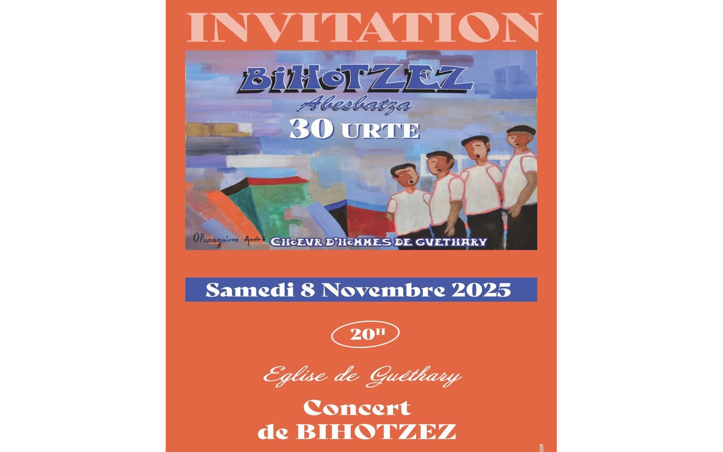 Concert du chœur d'hommes Bihotzez