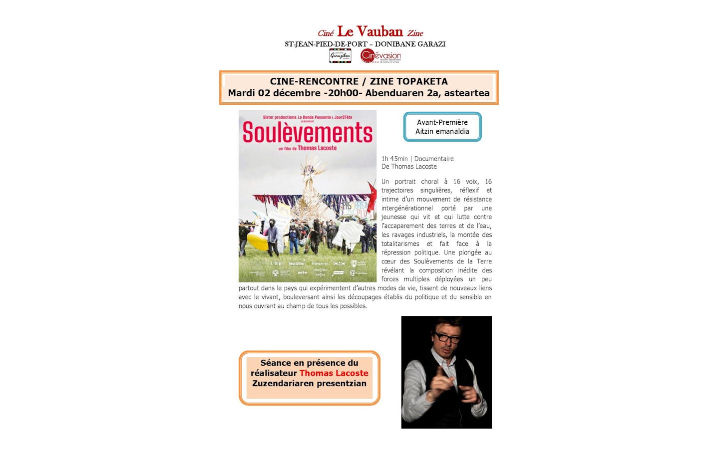 Ciné rencontre : Soulèvements en avant-premièr ...