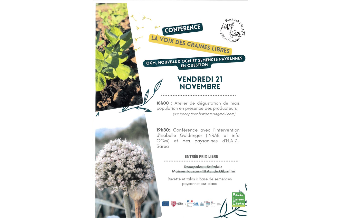 Conférence "La voix des graines libres - OGM,  ...