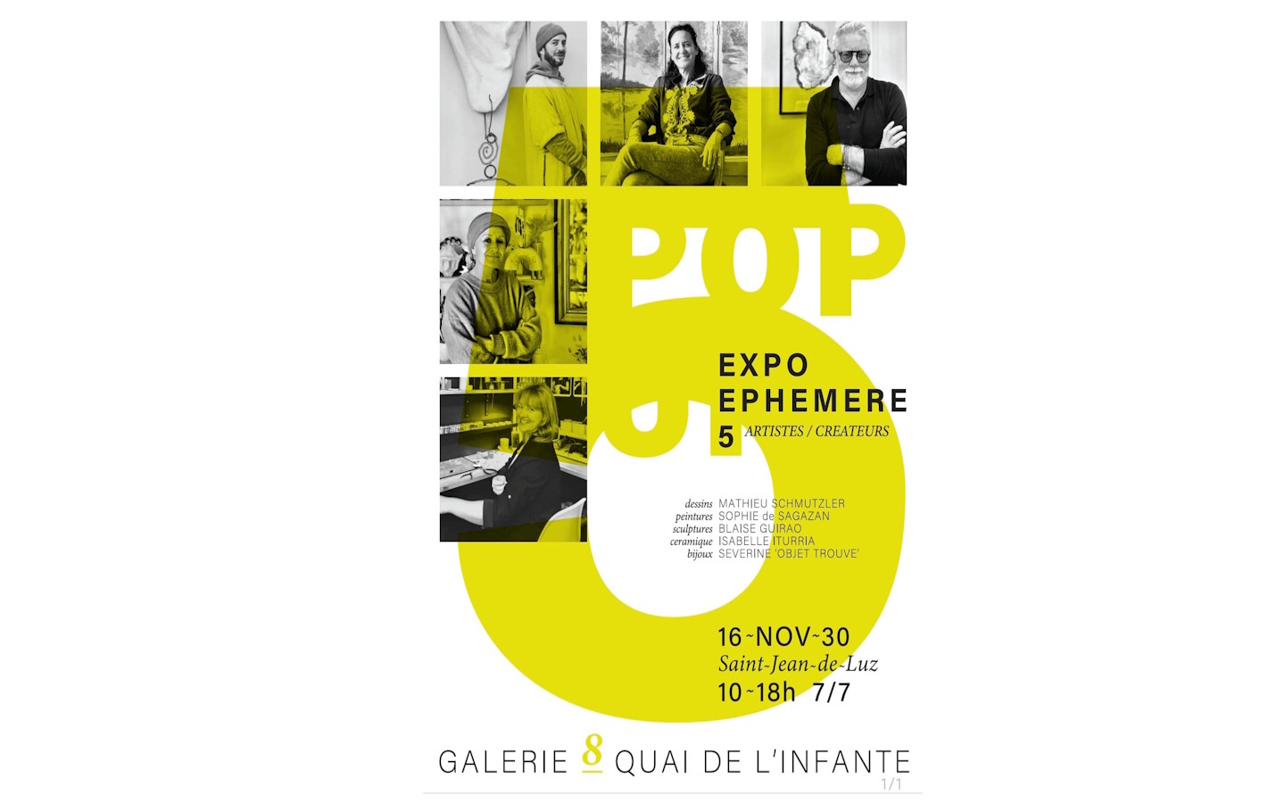 Exposition: POP UP de 5 artistes