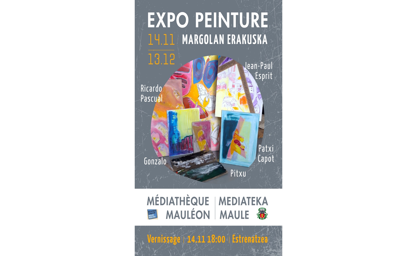 Exposition peintures de cinq artistes locaux