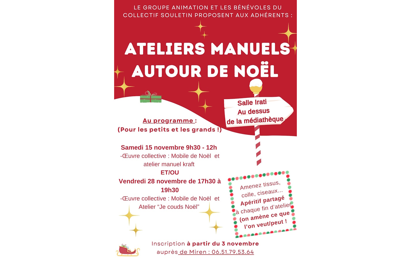 Atelier manuel autour de Noël