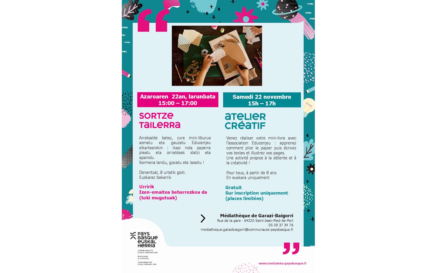 Sortze tailerra-atelier créatif en basque