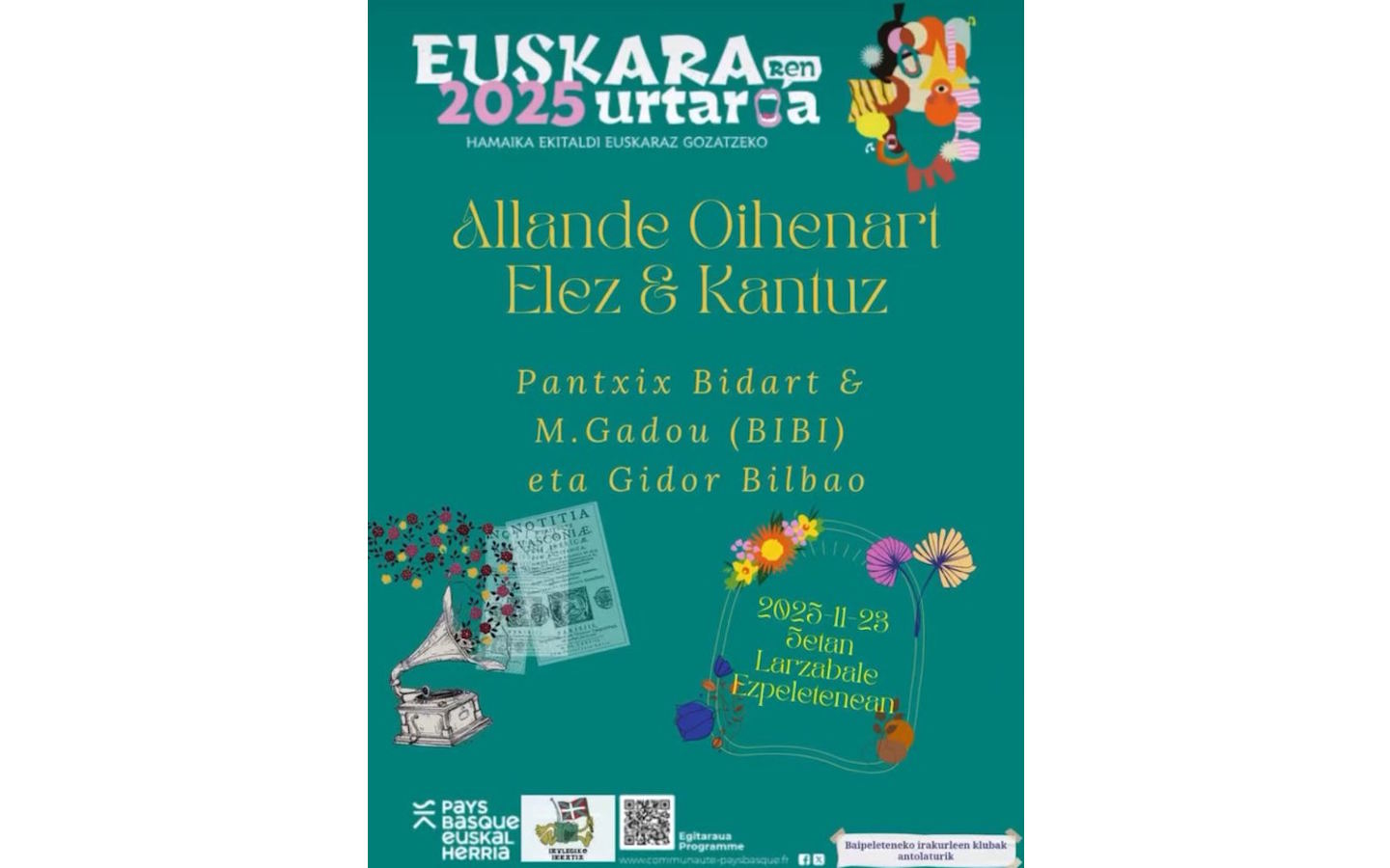 Euskararen Urtaroa : soirée concert/poésie "Al ...