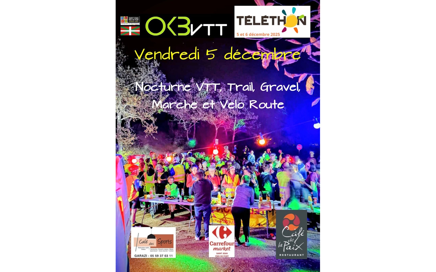 Téléthon : nocturne VTT, trail, gravel, marche ...