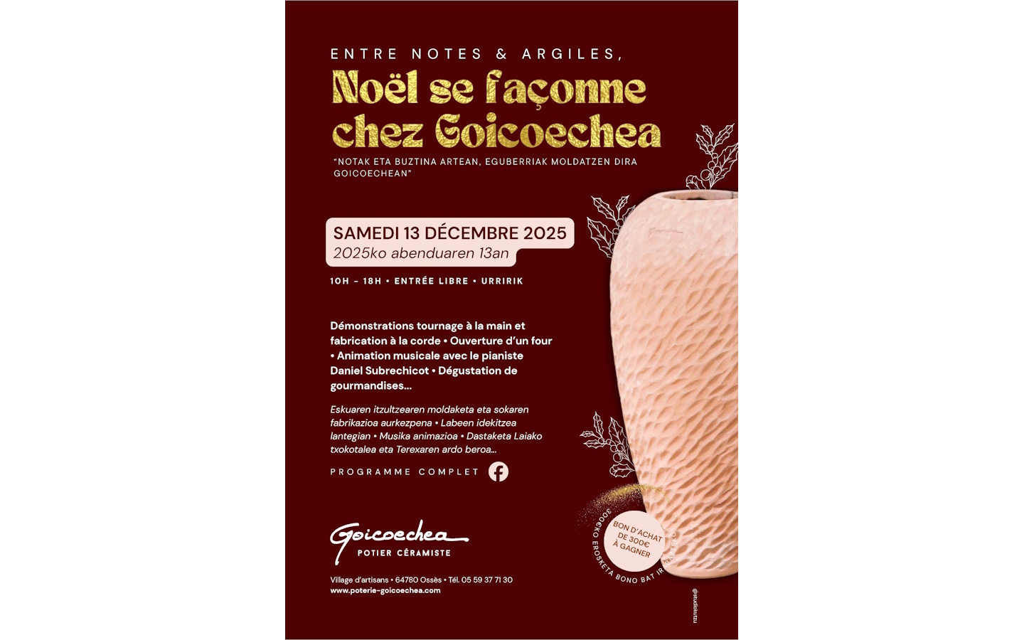 Entre notes et argile, Noël se façonne chez Go ...