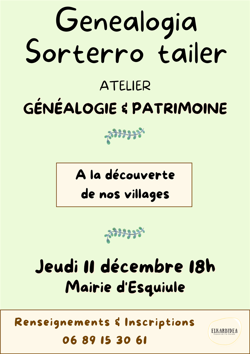 Atelier généalogie et patrimoine