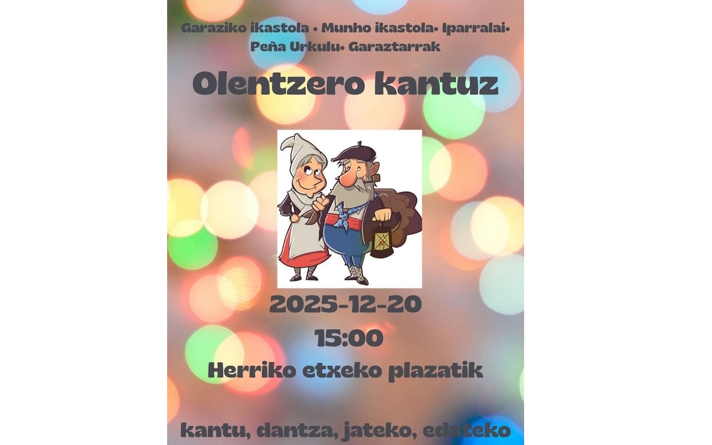 Défilé d'Olentzero en musique et chansons