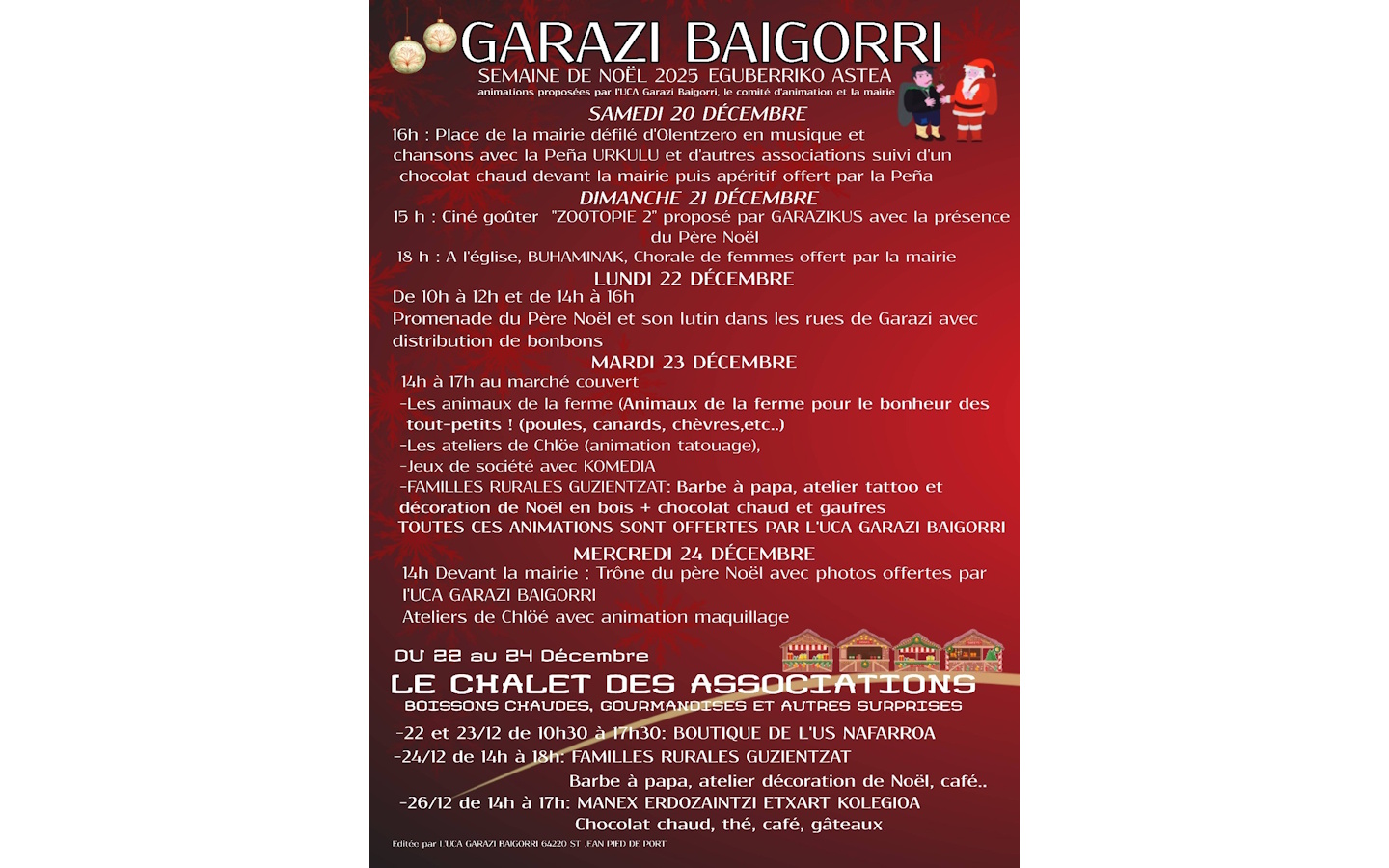 Promenade du Père Noël et son lutin et chalet  ...