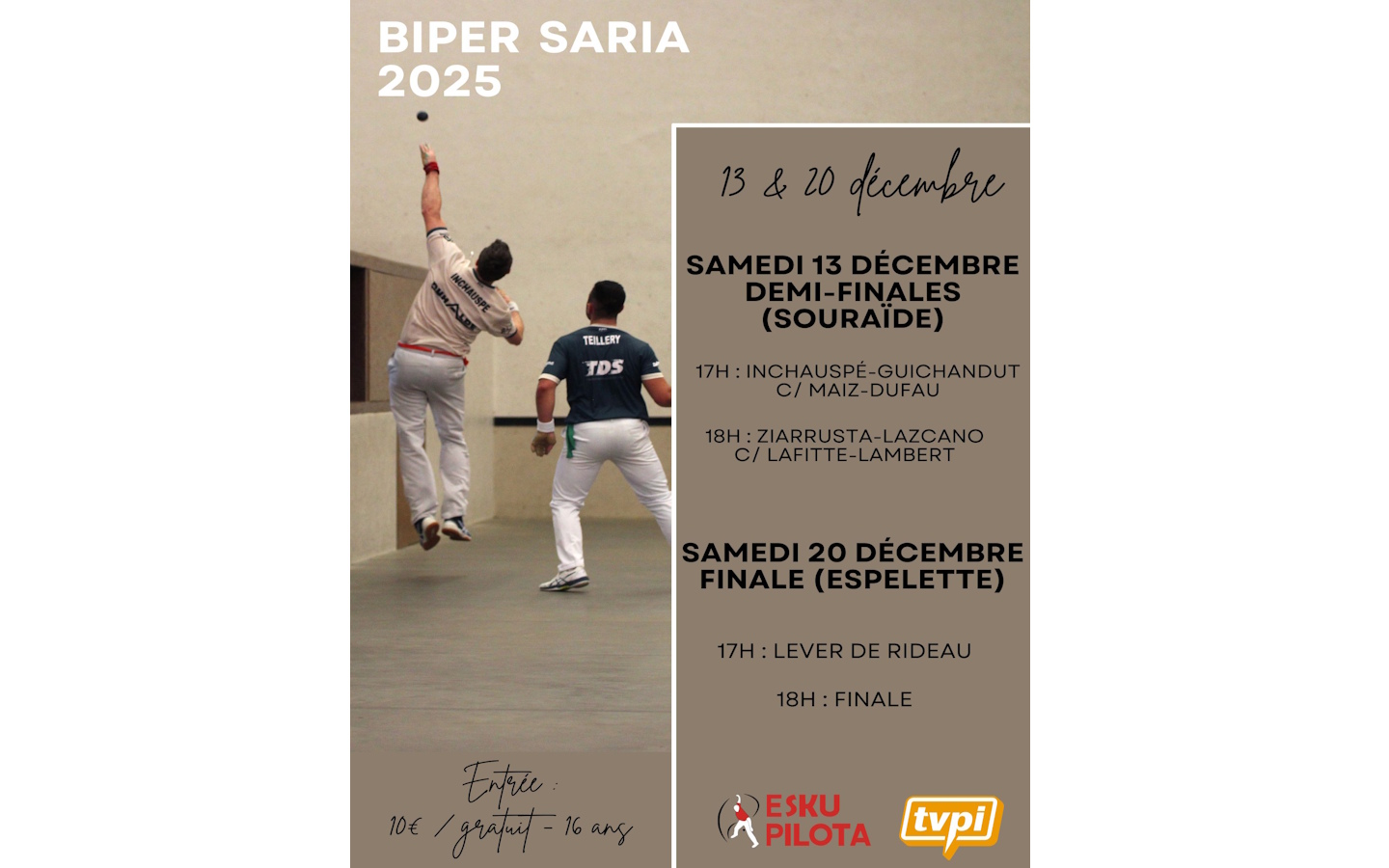 Tournoi de pelote à main nue Biper Saria