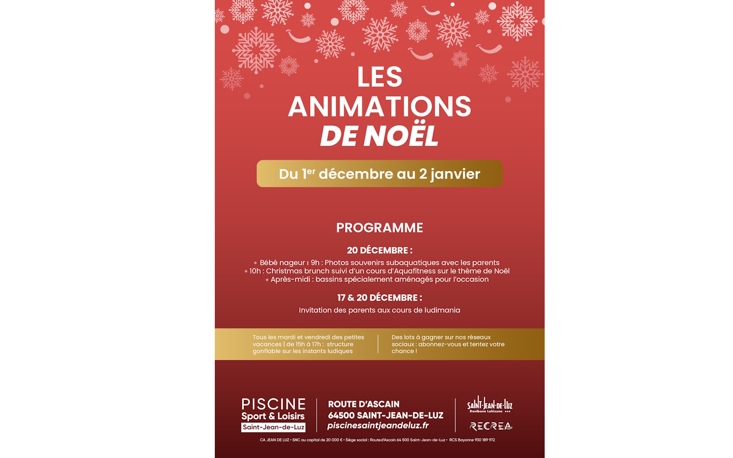 Piscine de Saint-Jean-de-Luz : Animations de Noël