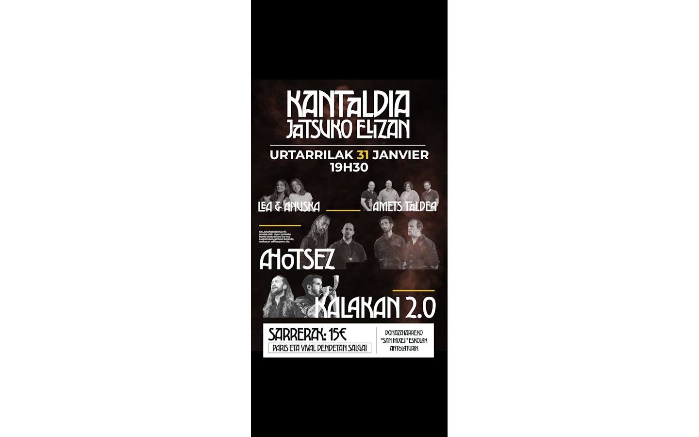 Concerts : Léa eta Anuska, Amets Taldea, Ahots ...