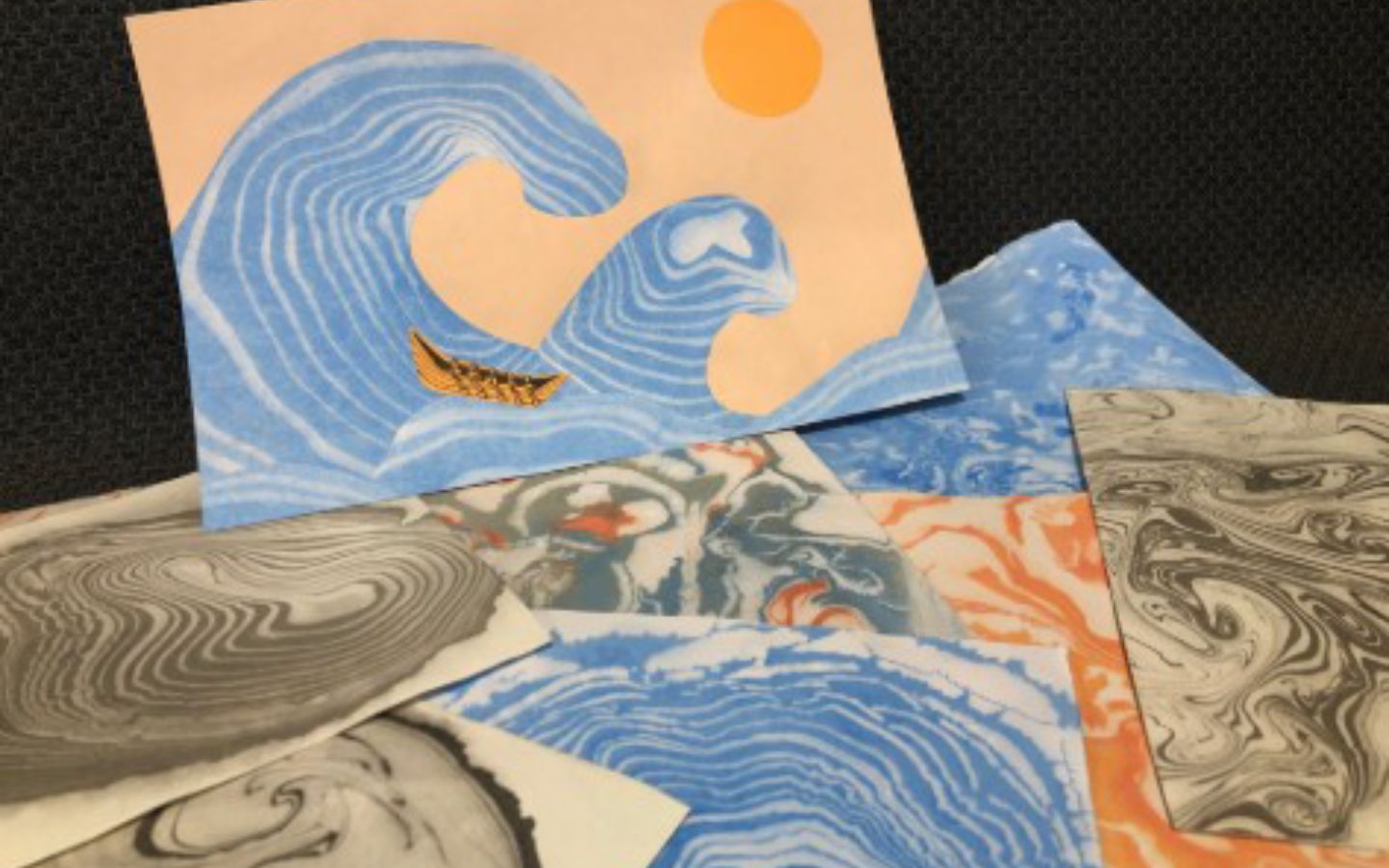 Atelier créatif "Ma vague en suminagashi"