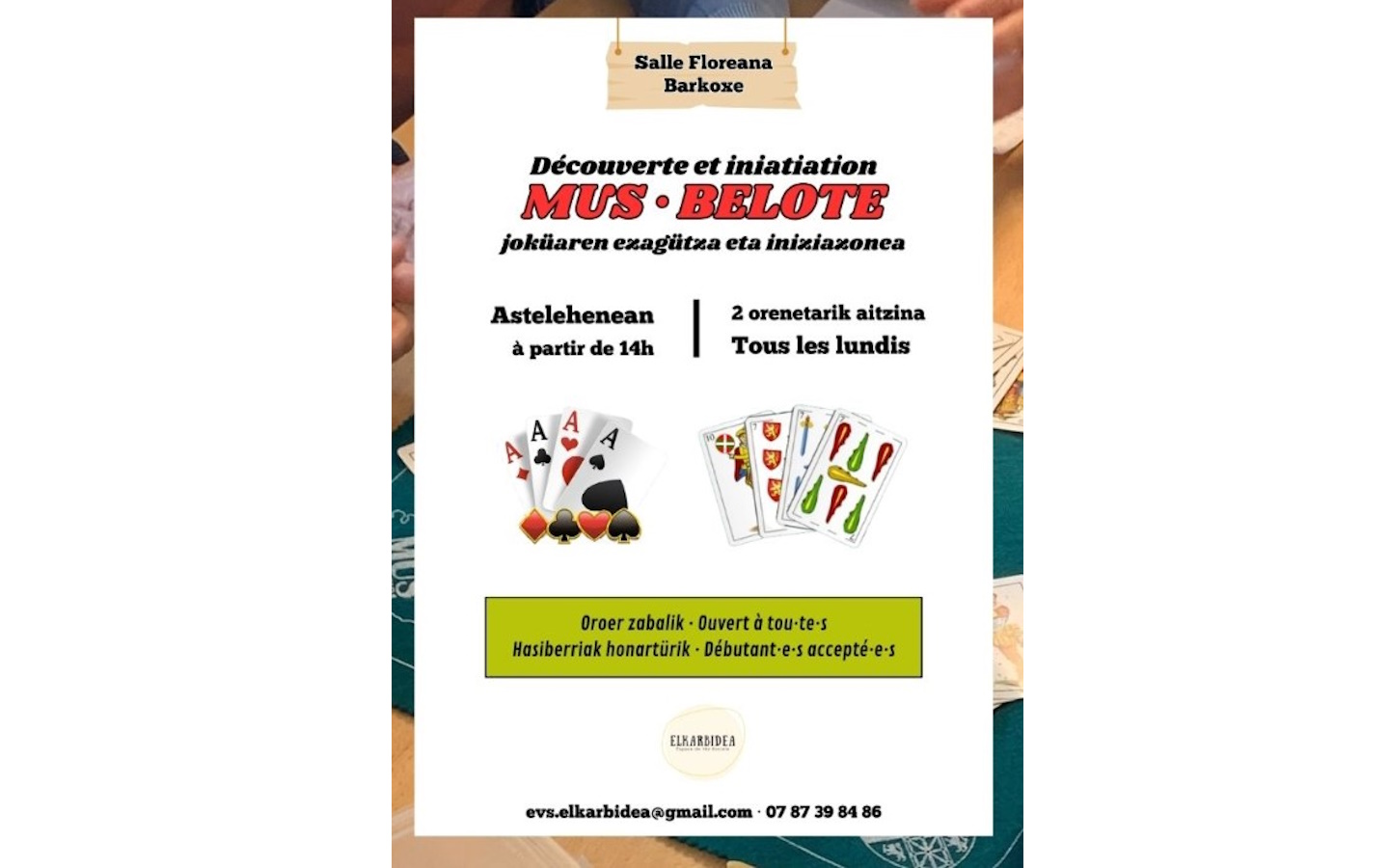 Découverte et initiation au mus et à la belote