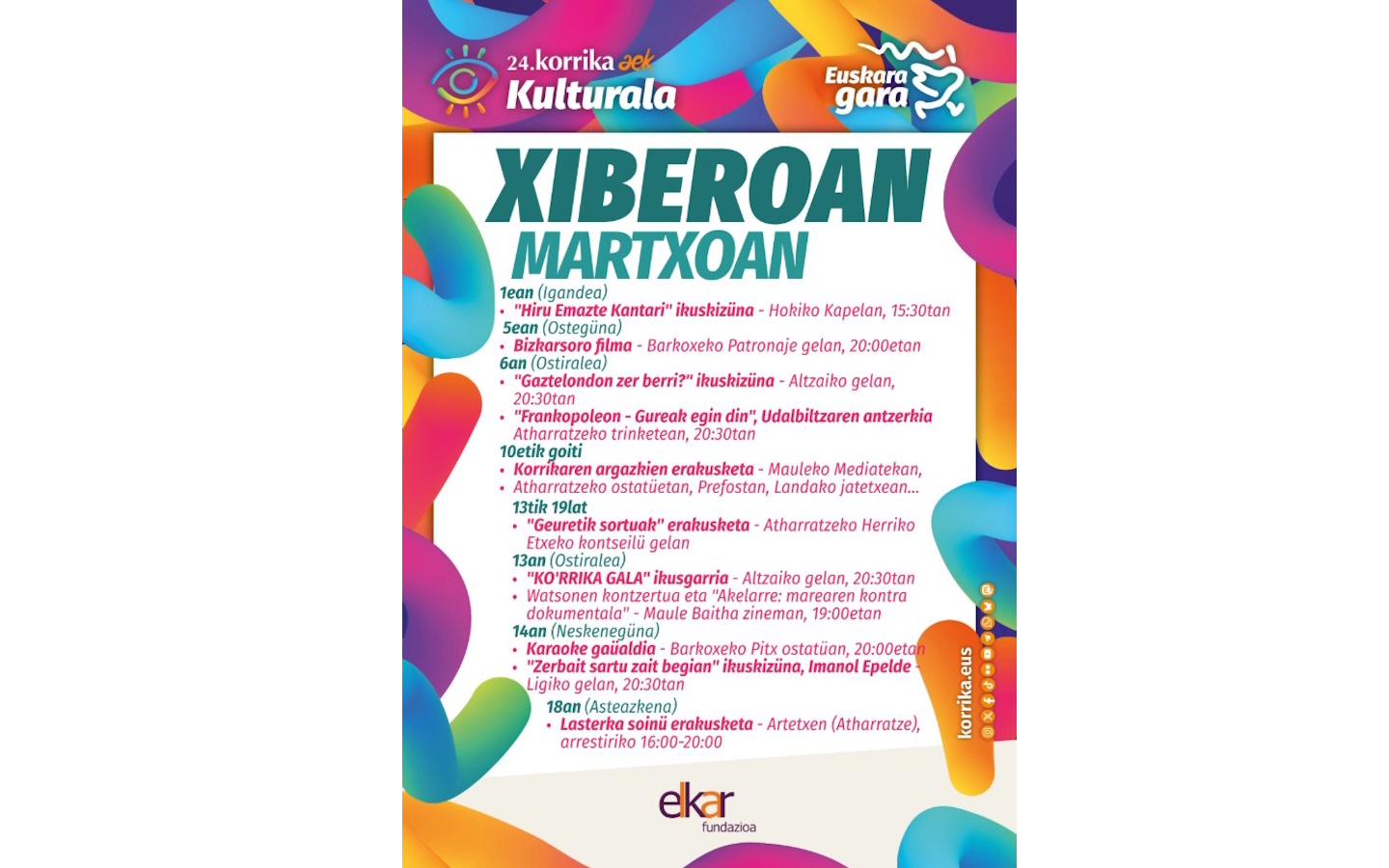 Korrika kültürala : projection de Bizkarsoro