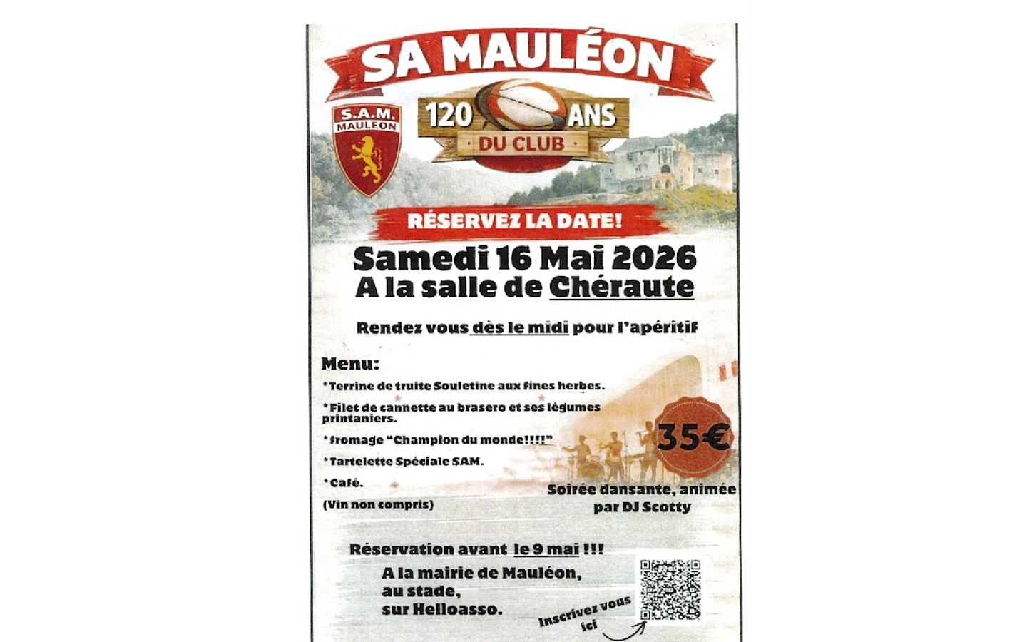 Anniversaire du S.A.M. : 120 ans du club