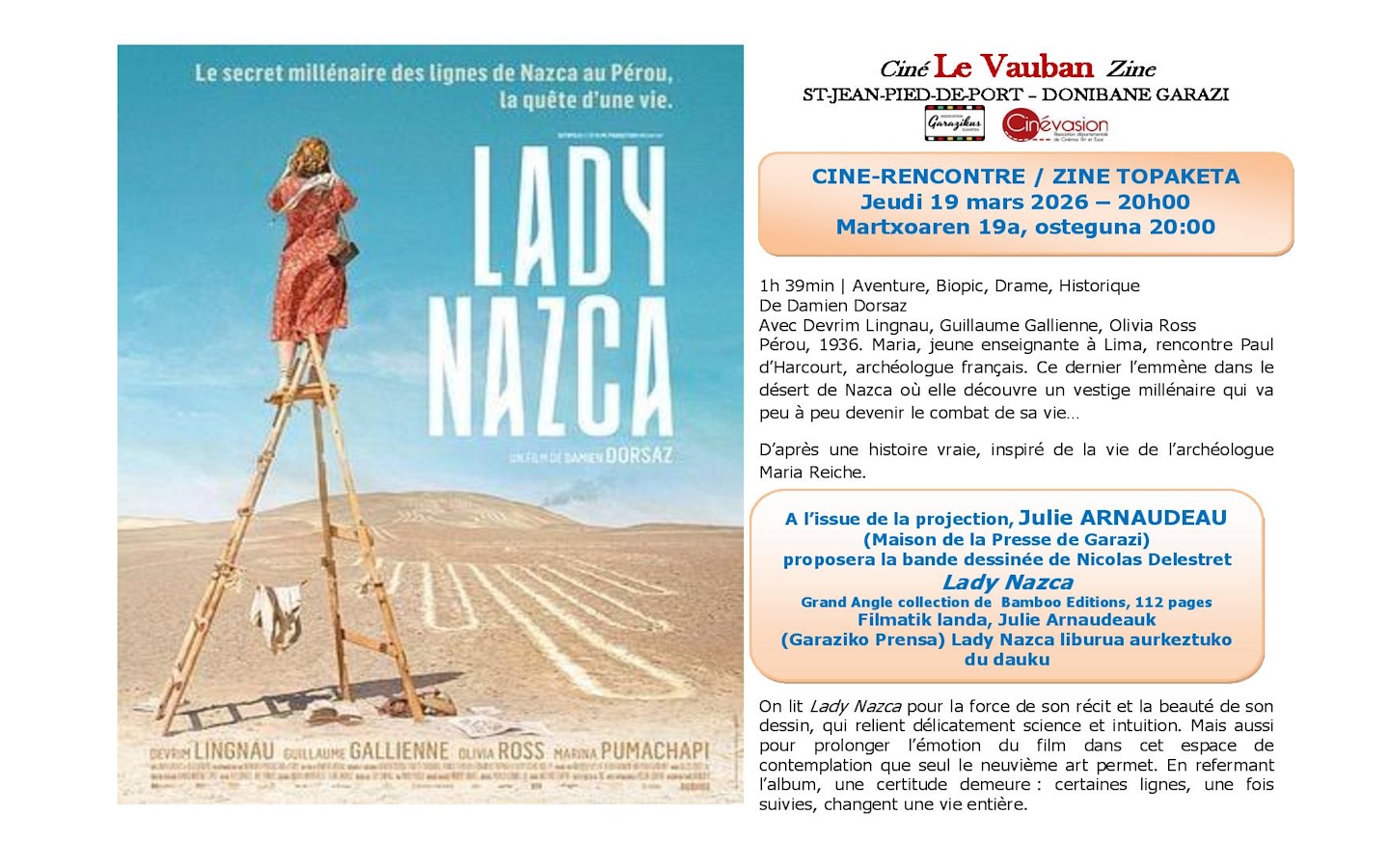 Ciné-rencontre : Lady Nazka. A l'issue de la s ...