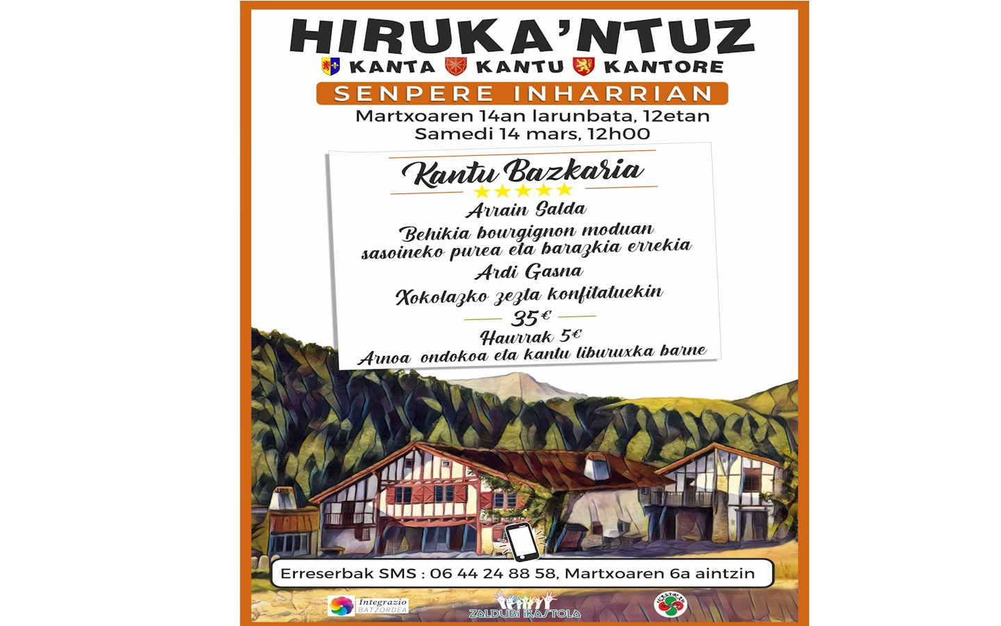 Kantu bazkaria - repas chanté Hiruka'ntuz