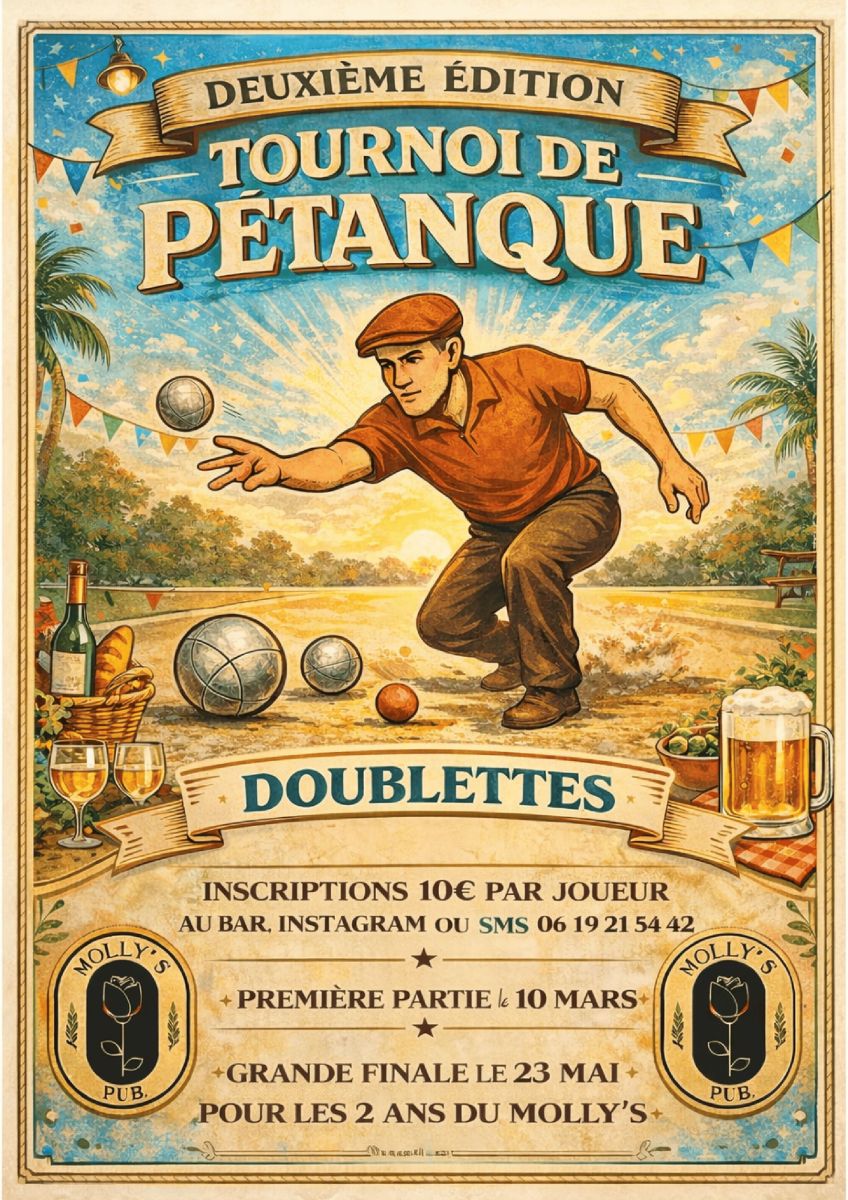 🔥 Tournoi de pétanque au Molly's Pub 🔥