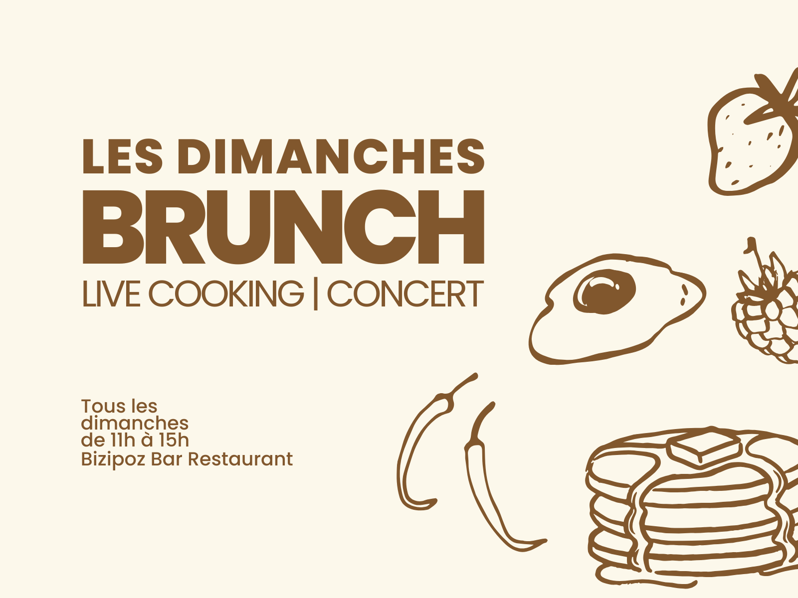 BRUNCH LIVE COOKING ET MUSIQUE AU BIZIPOZ REST ...