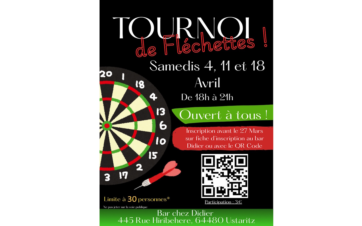Tournoi de fléchettes