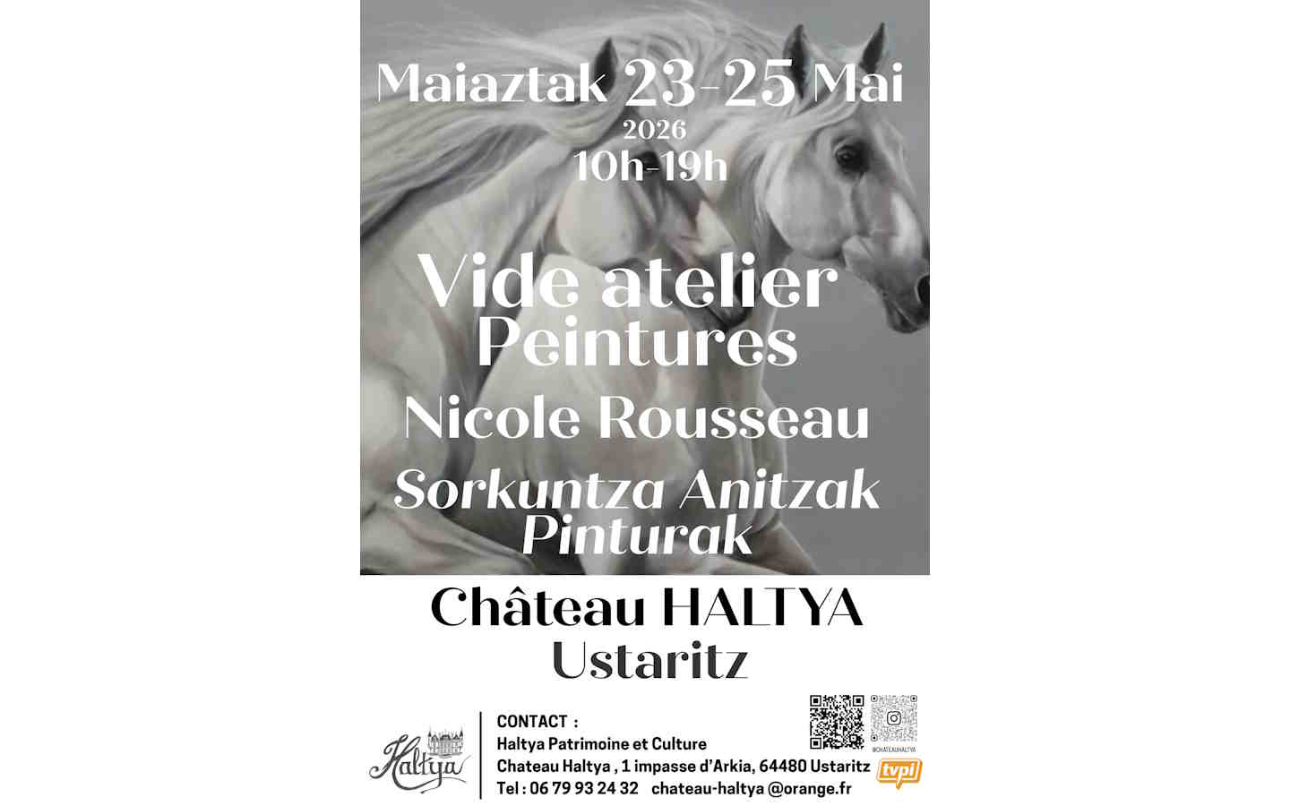 Exposition peintures et aquarelles : Vide atelier