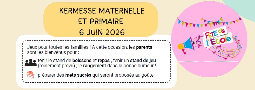Kermesse maternelle et primaire - Ecoles publiques