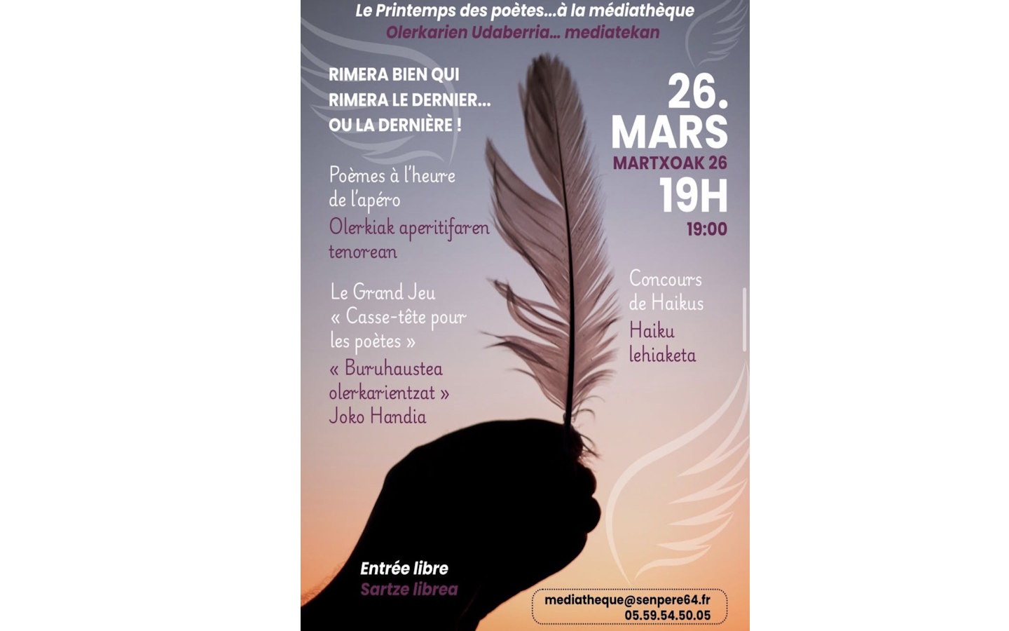 Printemps des poètes à la médiathèque : rimera ...