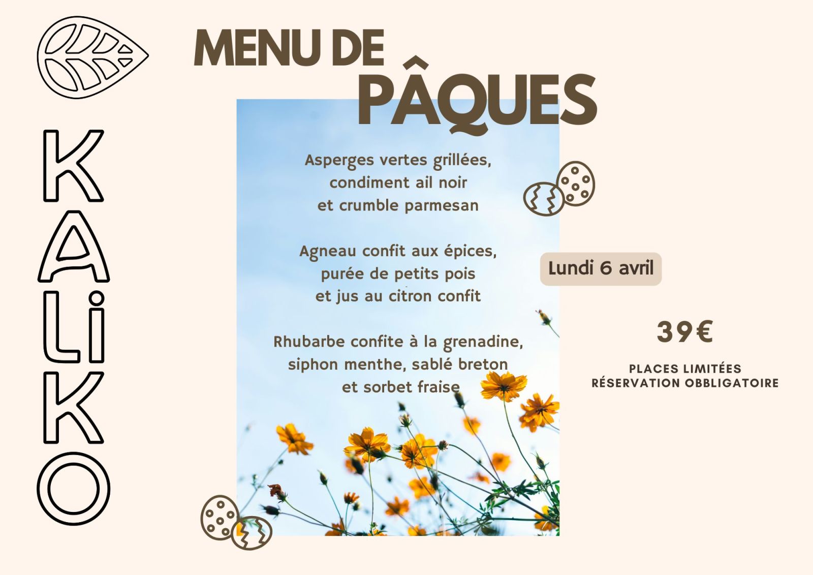 DEJEUNER DE PÂQUES°KALIKO