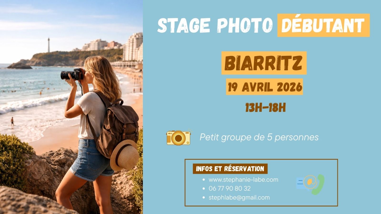 Stage photo pour débutant à Biarritz