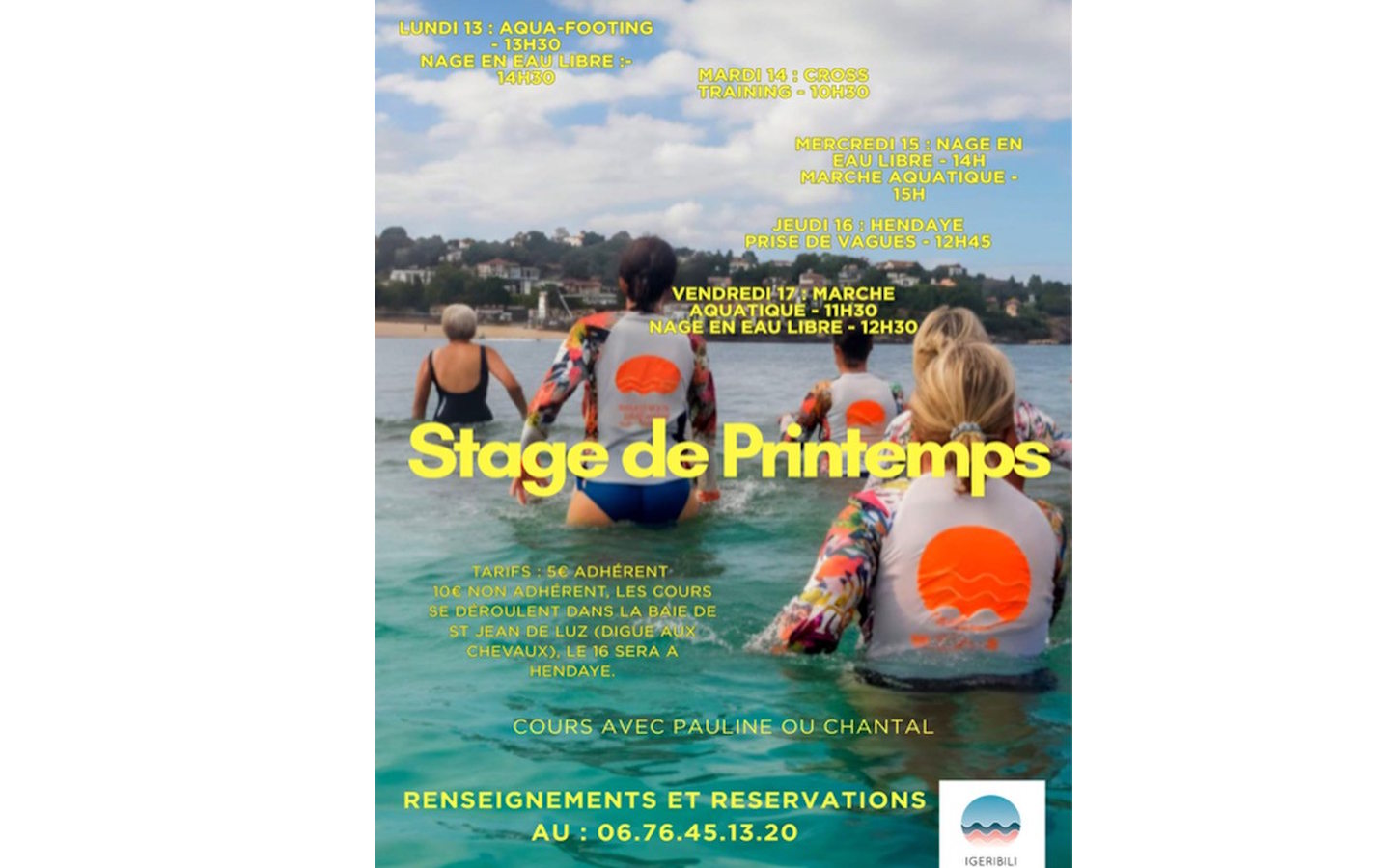 Stage d'avril: Nage en eau libre