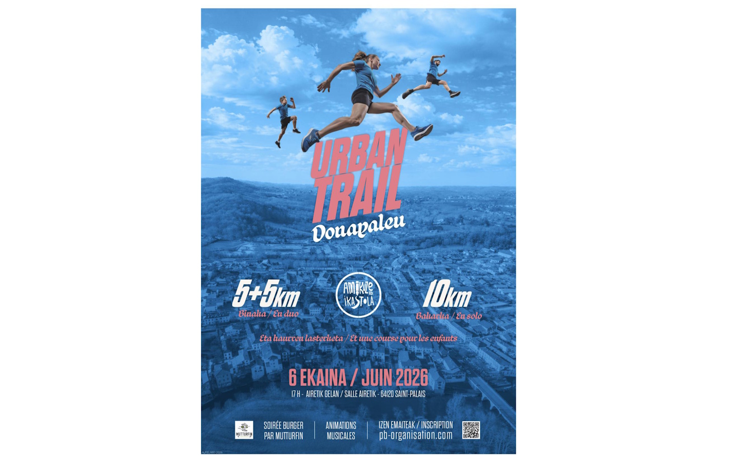 Urban Trail Donapaleu - course, soirée burger  ...