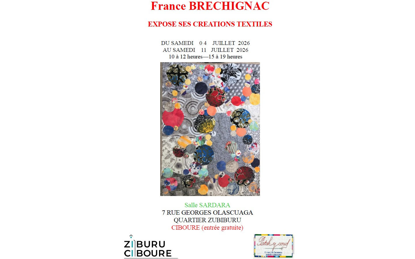 Exposition : France BRECHIGNAC expose ses créa ...