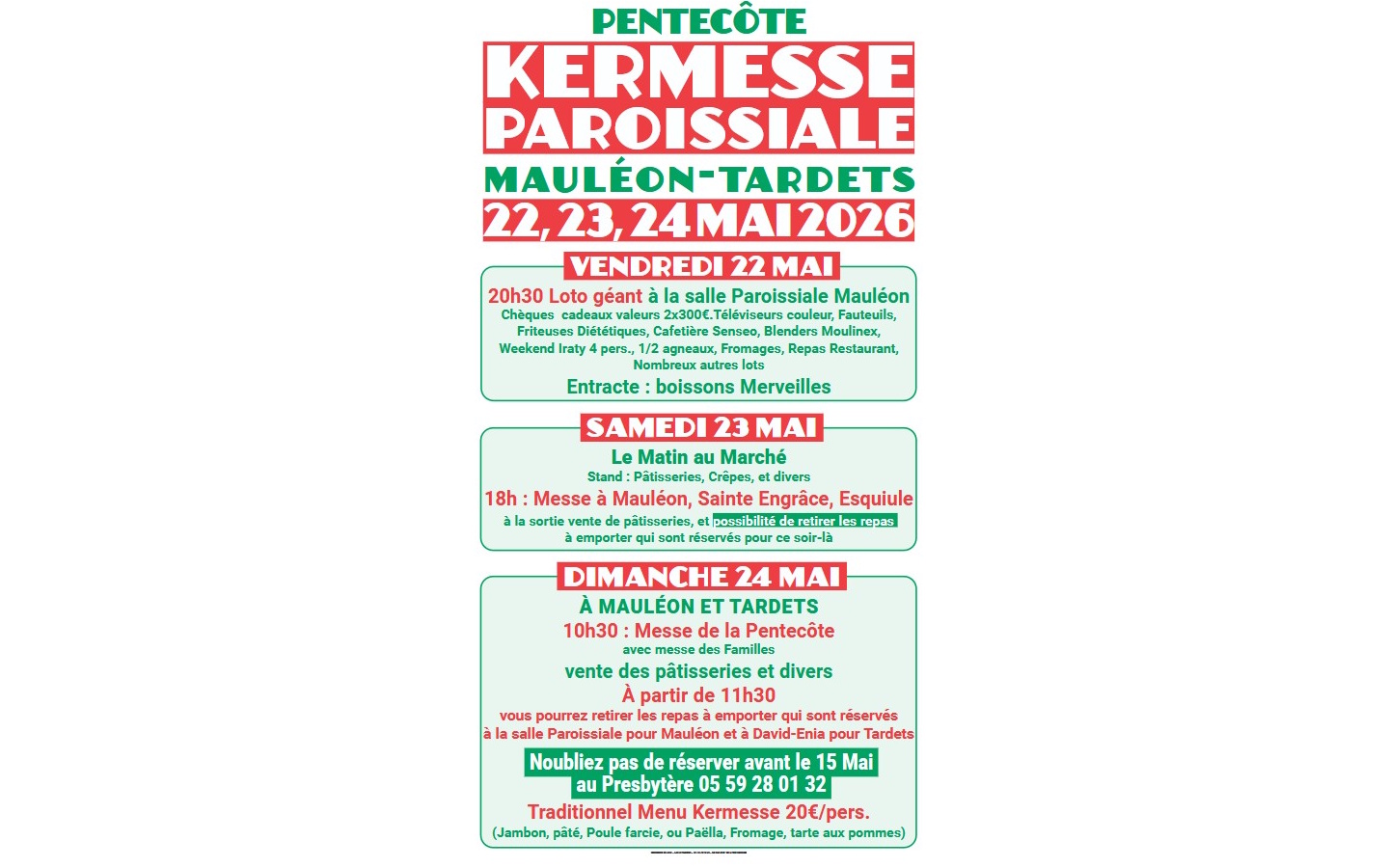 Kermesse paroissiale : deuxième journée
