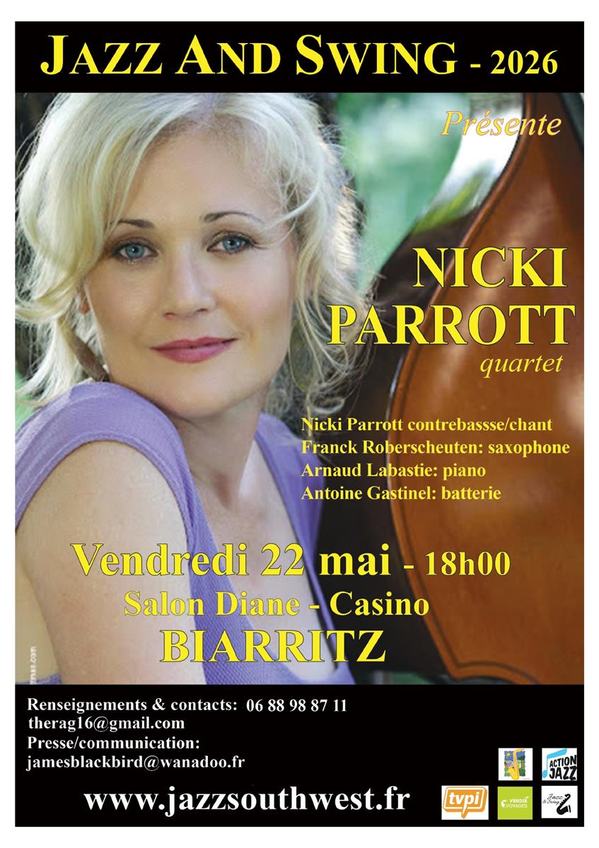 Jazz and Swing présente Nicki Parrot Quartet