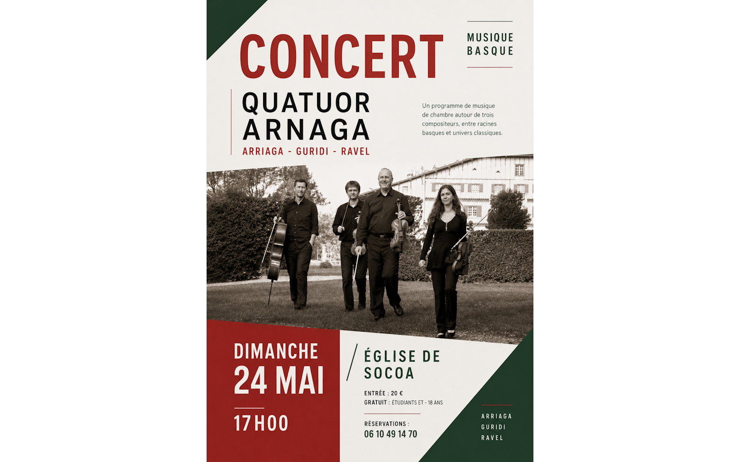 Concert quatuor Arnaga