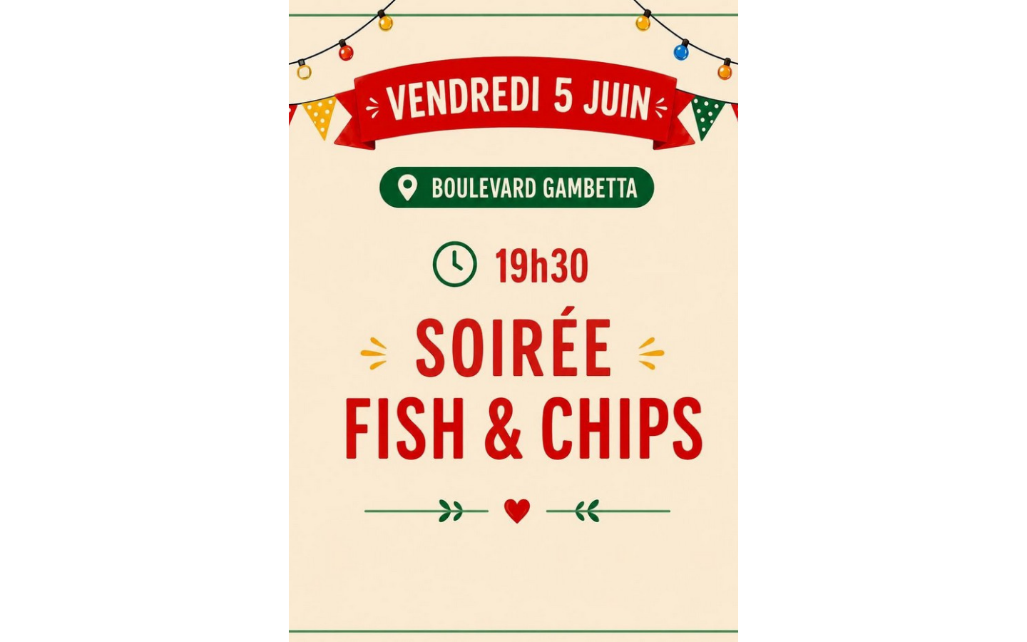 Animation commerciale : soirée fish and chips