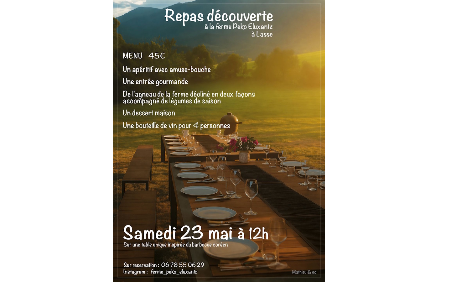 Repas découverte à la ferme Peko Eluxantz