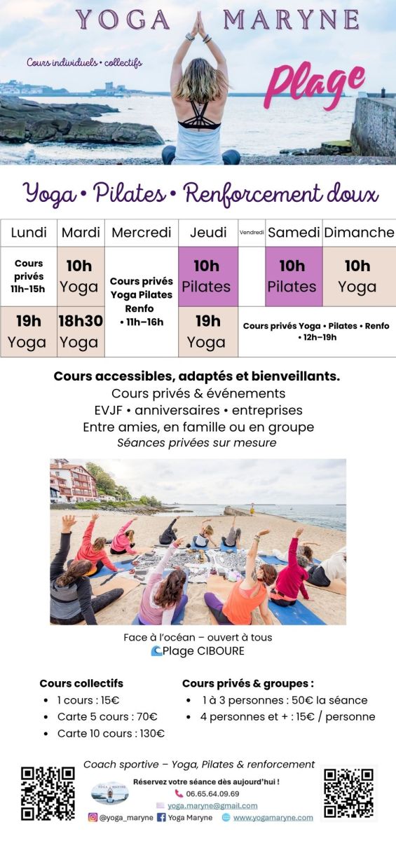 ✨ Yoga • Pilates • Renforcement musculaire ✨Plage