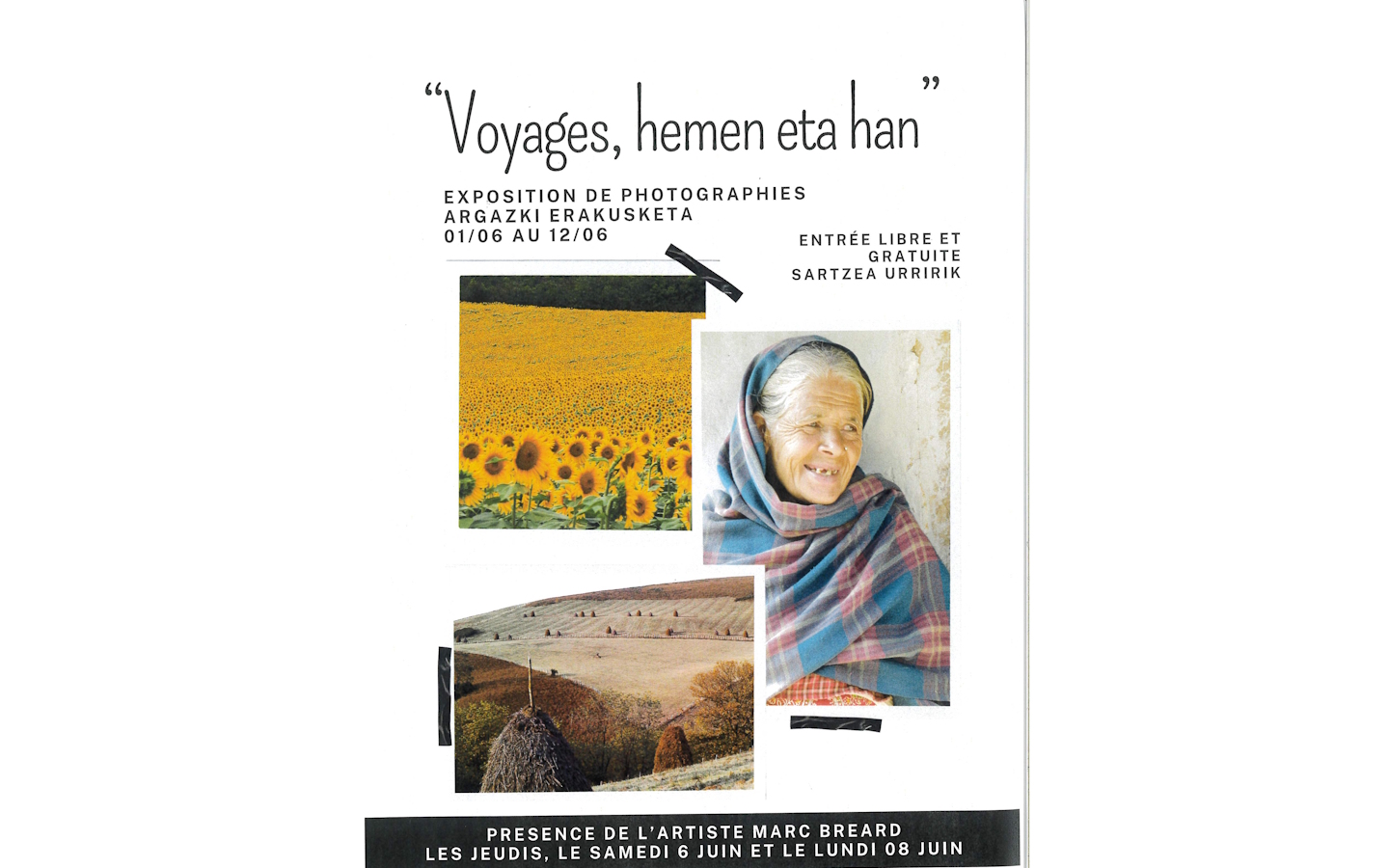 Exposition "Voyages, hemen eta han"