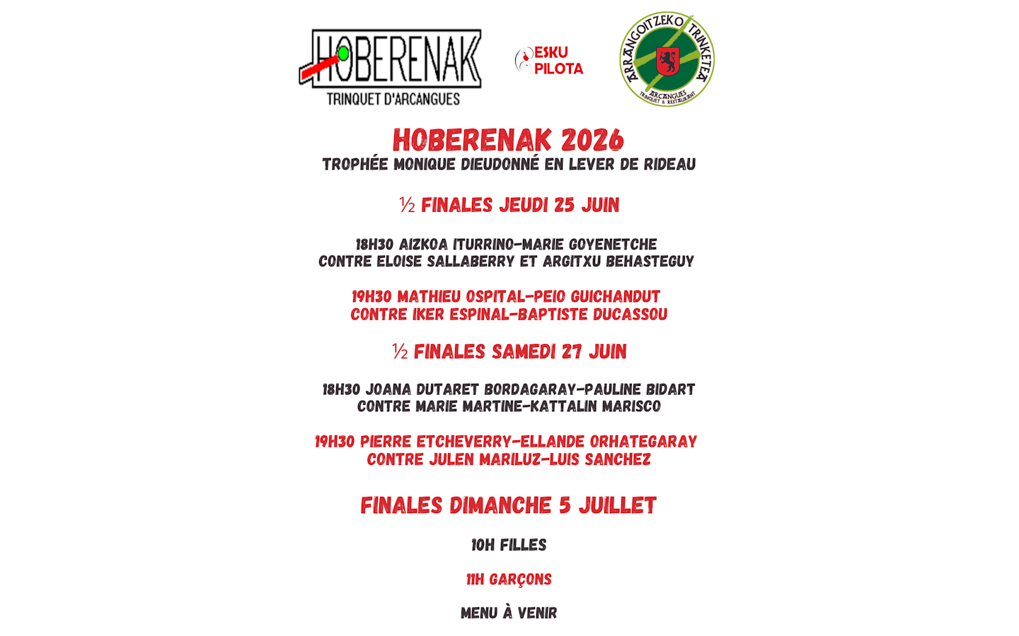 Finales Tournoi Monique Dieudonné et Hoberenak ...