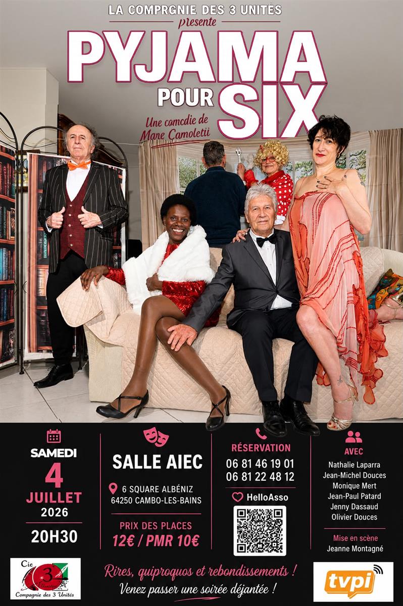 Pièce de théâtre : "Pyjama pour six" Cie des 3 ...