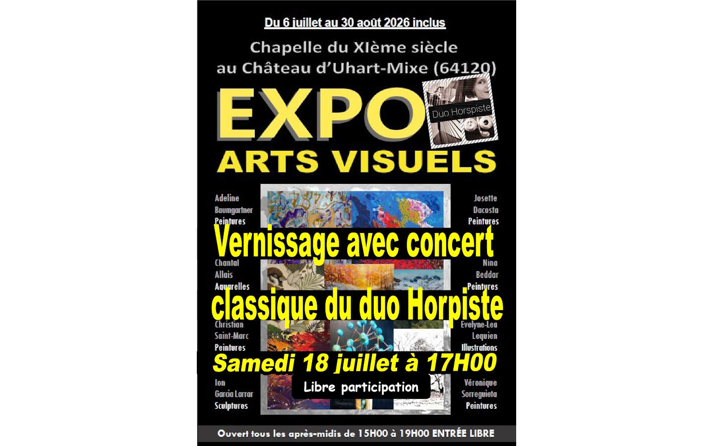 Vernissage de l'exposition d'Art à la Chapelle ...