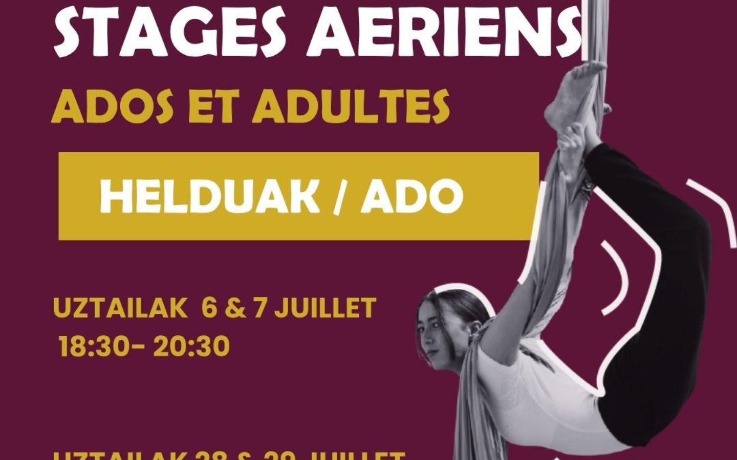Stage de Cirque spécialité aériens