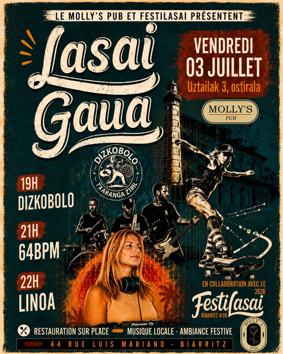 Lasai Gaua — soirée Festilasai au Molly’s Pub