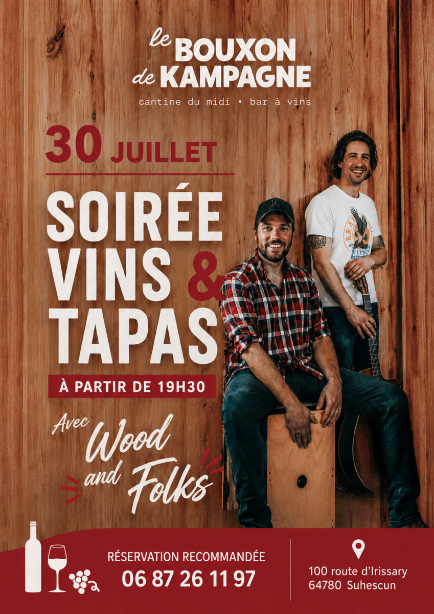 Soirée vins & tapas avec Woods and Folks